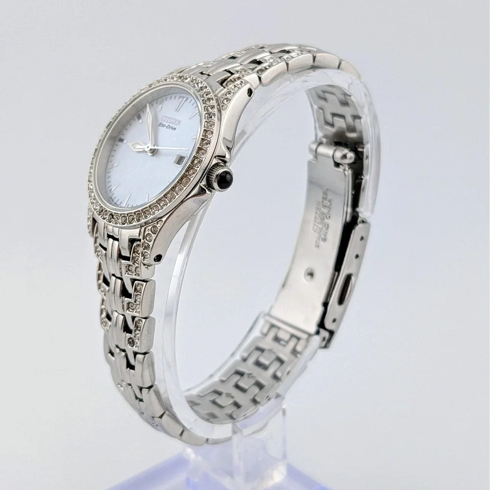 Citizen Silhouette Eco-Drive Crystal Bezel Women's Watch E011-S047137 MOP Dial